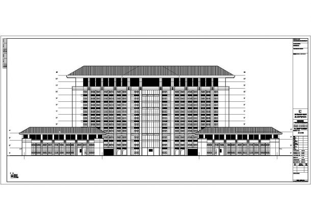 某地政务中心建筑CAD设计施工图纸-图一