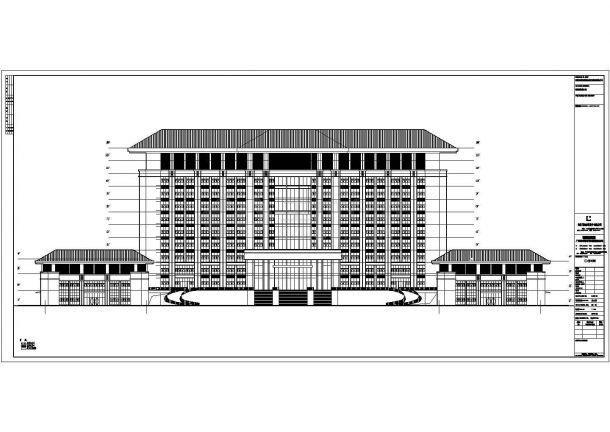 某地政务中心建筑CAD设计施工图纸-图二