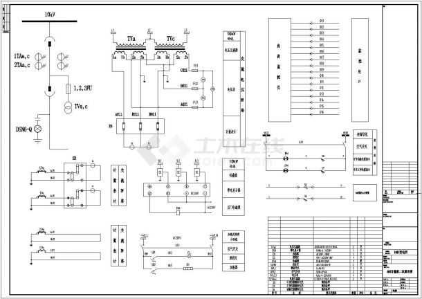 10KV一次系统图和二次原理设计图纸-图二