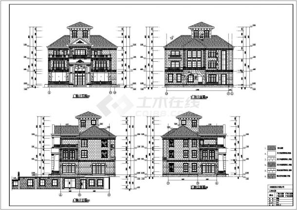 某高档小区别墅建筑CAD设计施工图-图一