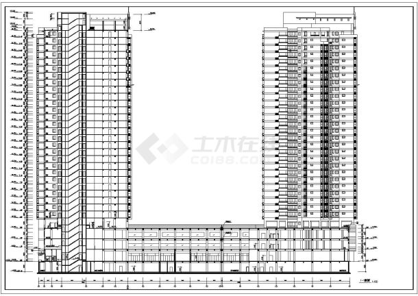 某高层商住楼建筑设计cad图纸全套-图二