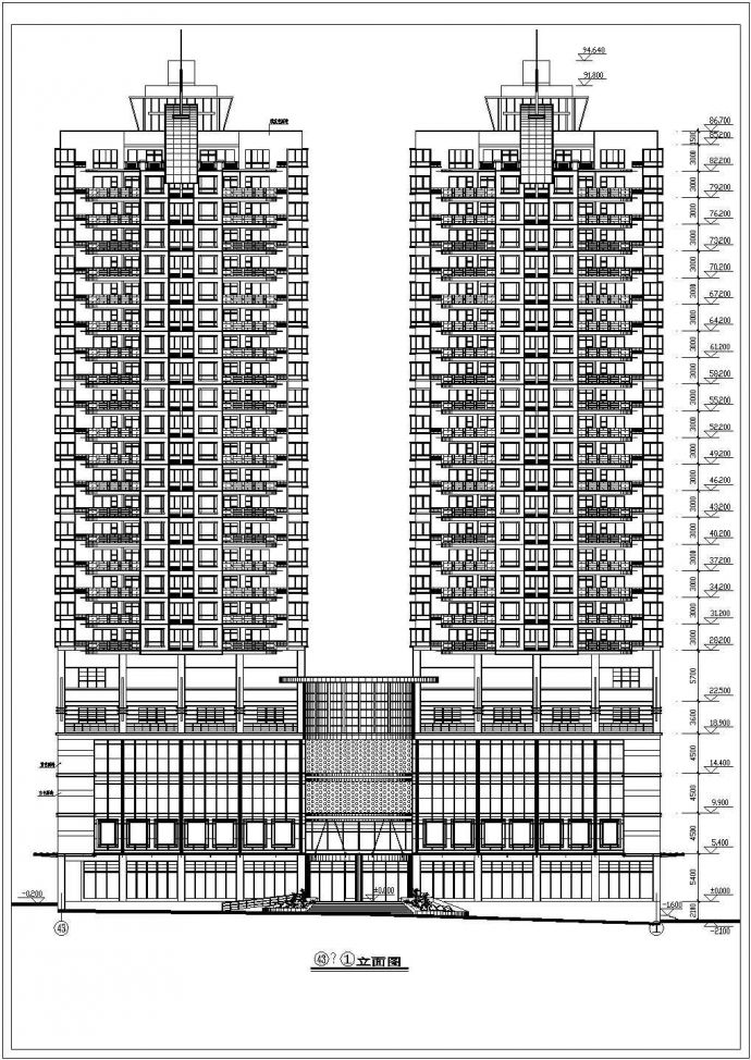 某高层住宅全套建筑CAD设计施工图_图1