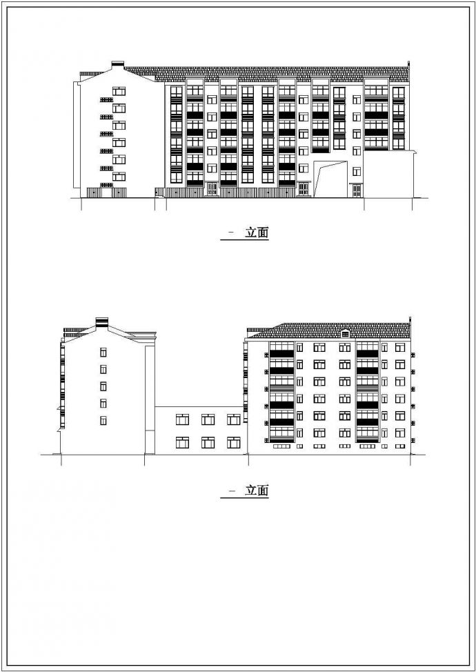 某地六层砖混结构商住楼建筑设计方案图_图1