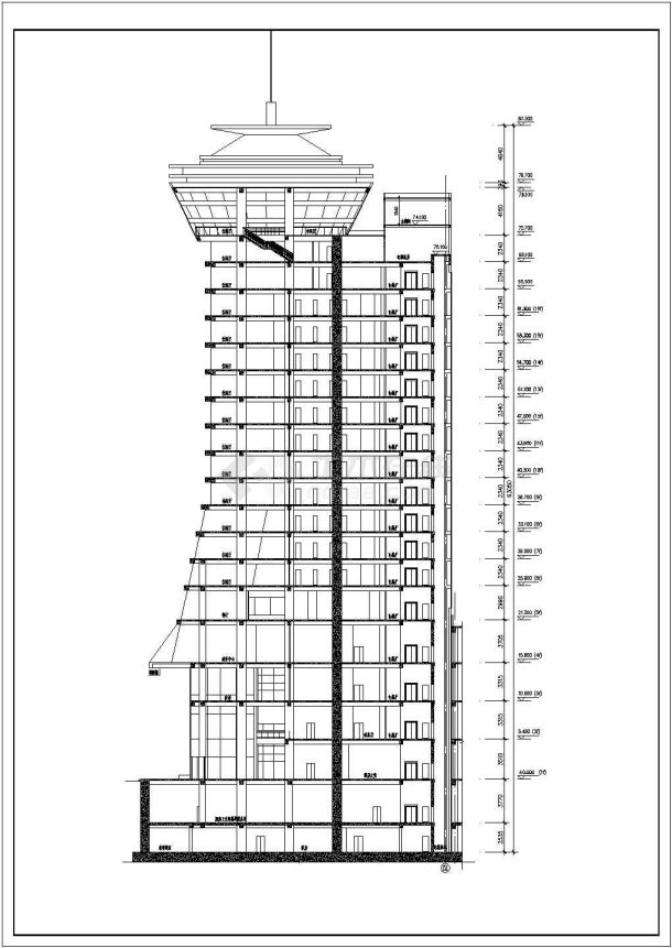 某L形四星级酒店建筑CAD设计方案图-图一