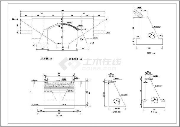 某地跨径5m的小型拱桥技施设计图纸-图二