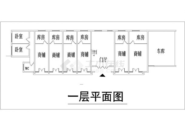 某地区商铺办公楼建筑设计cad图纸全套-图一