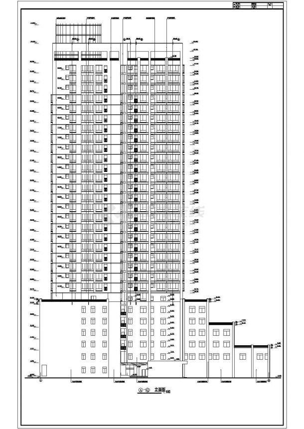 某国际大厦平立面建筑图（标注详细）-图二