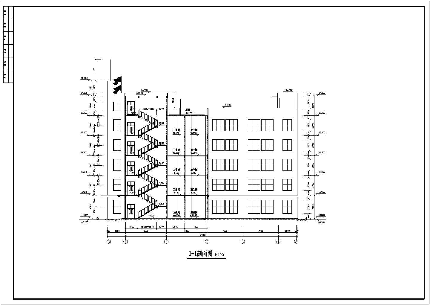 某地五层砖混结构化工厂房全套建筑设计施工图