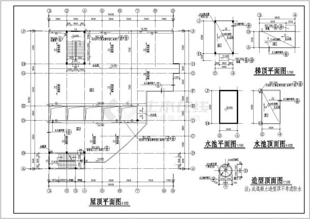 某地甲级卫院建筑和结构施工图（全集）-图二