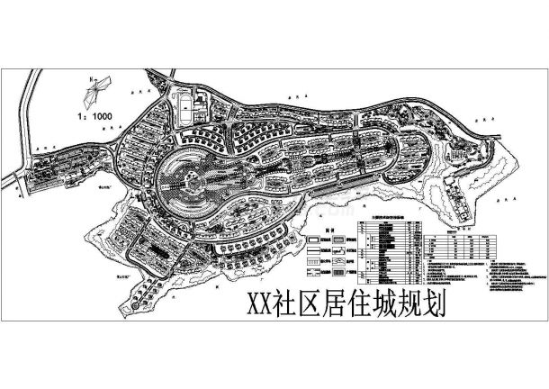 某社区居住城景观规划设计方案CAD图-图一