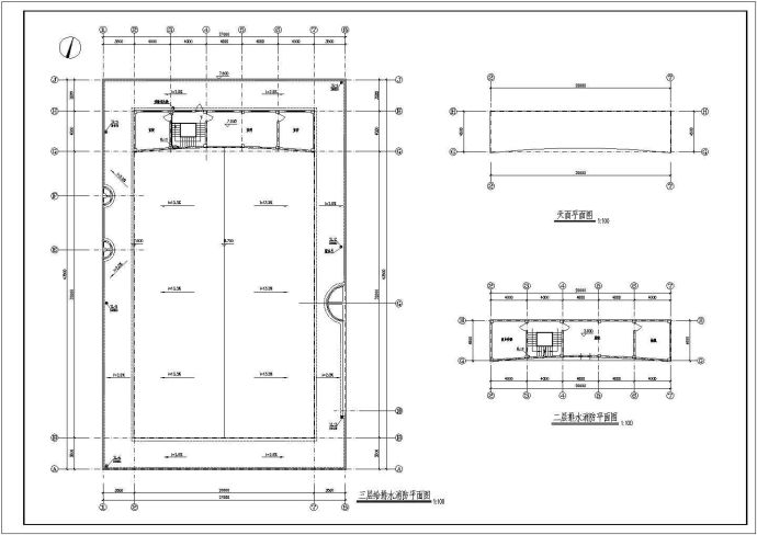 小区建筑中心礼堂cad给排水施工图_图1