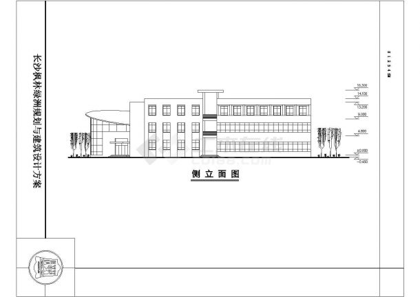 长沙某小学校园规划建筑设计cad施工图纸-图二