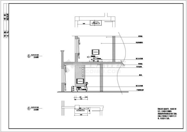 某跃层户型室内家装设计cad施工图-图二