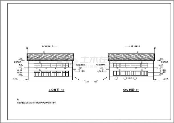 某小型泵站房屋全套建筑和结构技施图纸-图一