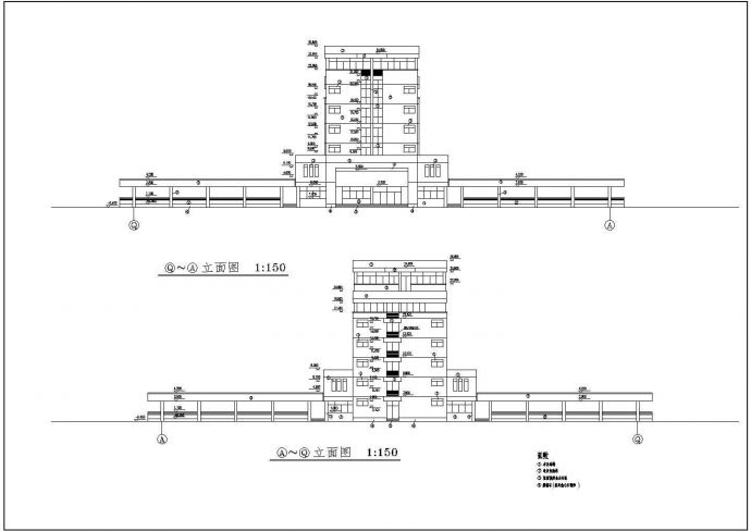 某中学六层框架结构办公楼建筑设计方案图_图1