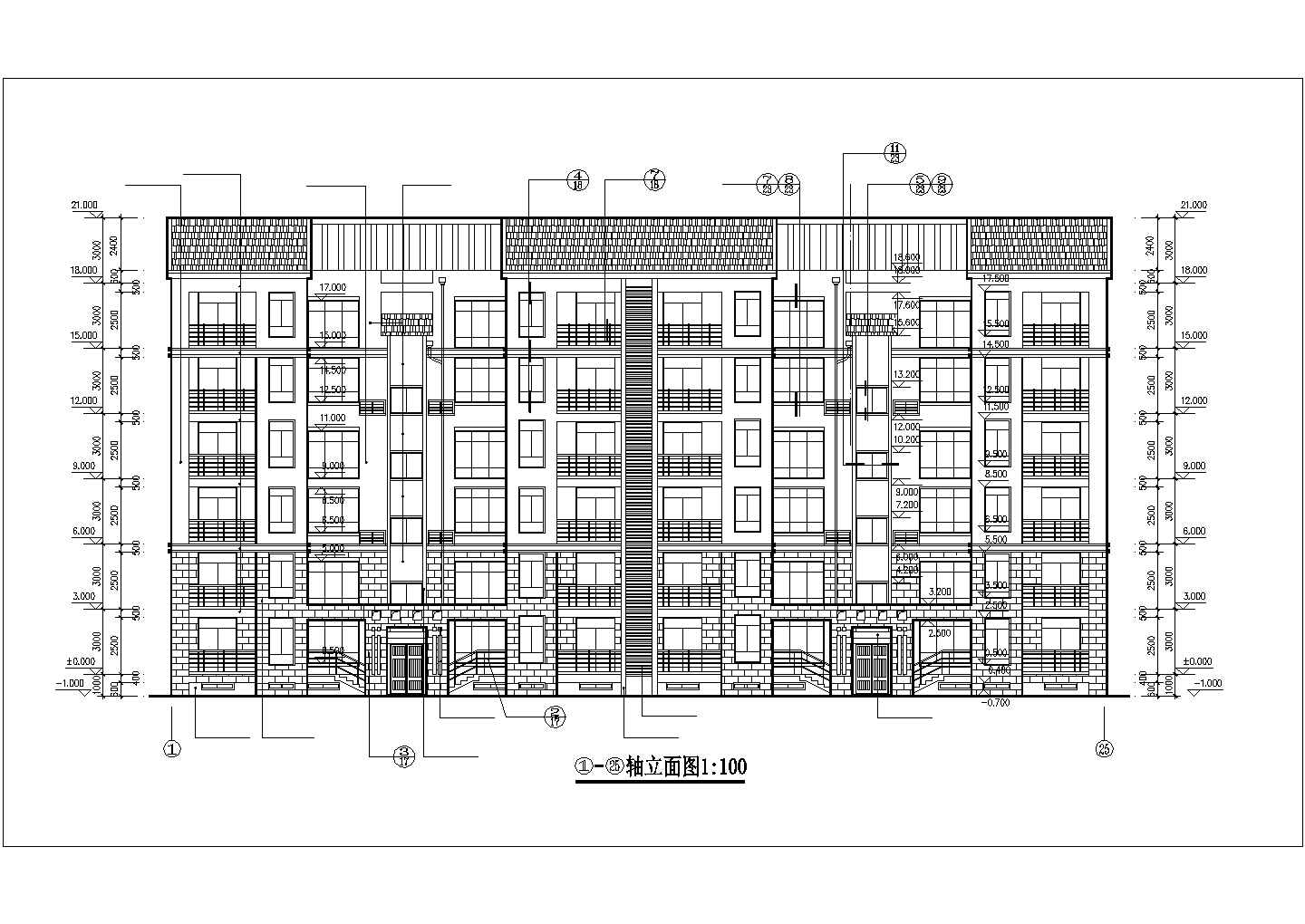 四川省某城市复式居民楼CAD施工图