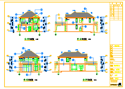 某地两层框架结构别墅建筑设计施工图
