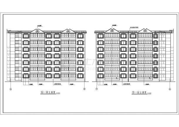 某七层居民单元住宅楼详细建筑设计图-图一