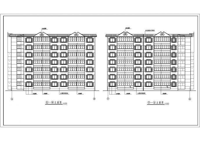 某七层居民单元住宅楼详细建筑设计图_图1