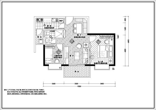 某处住宅装饰cad详细施工案例九-图一