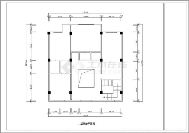 某地区某天台别墅装修设计cad方案施工图-图二