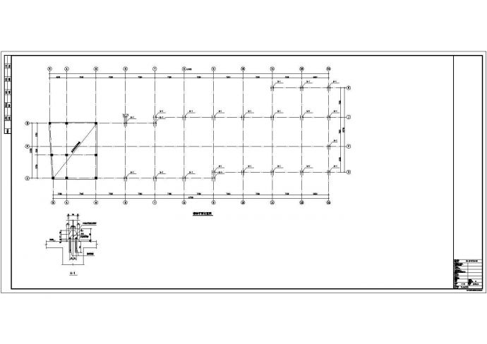 某屋面接层钢结构图及电梯改造加固施工图_图1