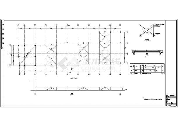 某屋面接层钢结构图及电梯改造加固施工图-图二