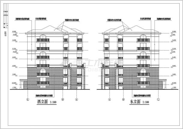 异形柱框架结构住宅楼全套CAD图纸-图二