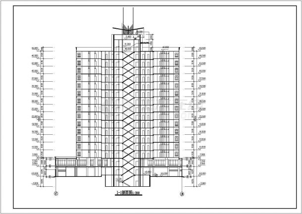 某地十五层多栋综合住宅楼建筑设计图-图一