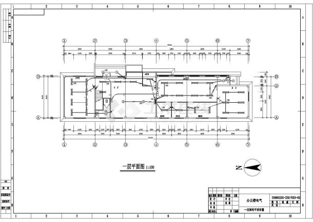 一整套办公楼电气设计cad施工方案图-图二