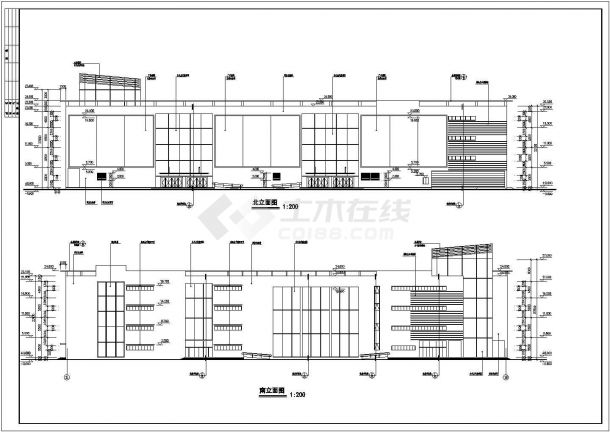 某地四层框架结构商场建筑设计方案图-图一