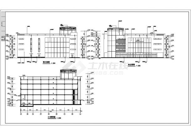某地四层框架结构商场建筑设计方案图-图二