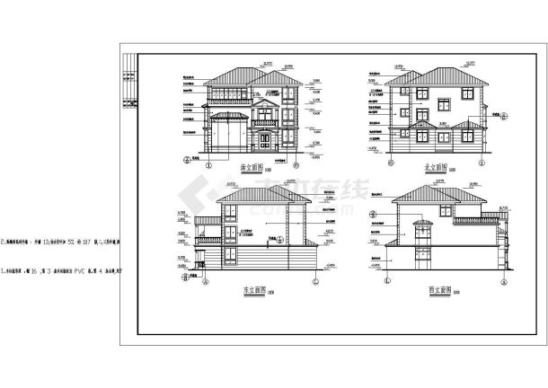 别墅建筑全套设计建筑施工图CAD图纸-图一