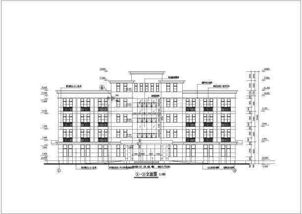 某乡镇四层框架结构办公楼建筑设计方案图-图二