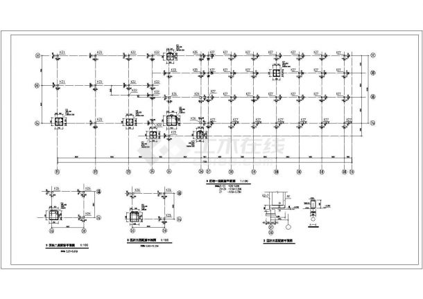某地区某混凝土主车间建筑cad结构设计施工图-图二