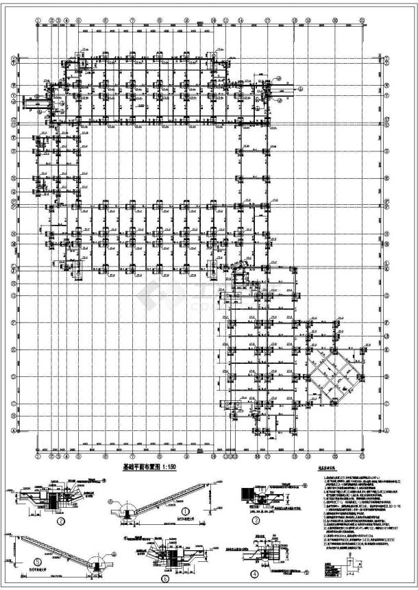 某地区某计算机学院楼建筑结构cad设计施工方案图-图一