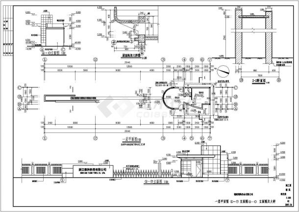某地区工厂大门施工及结构cad设计施工方案图-图一