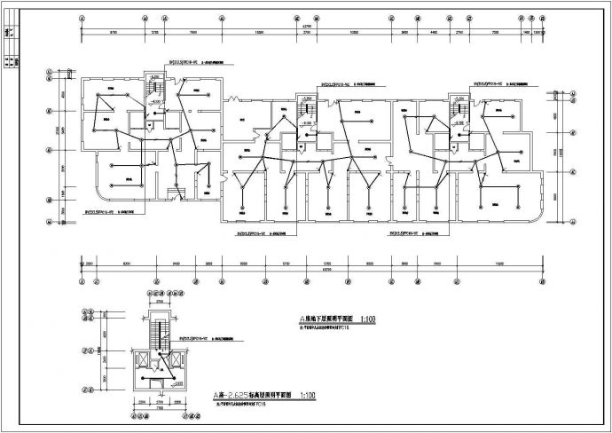 A座正常照明电气设计方案及施工全套CAD图纸_图1