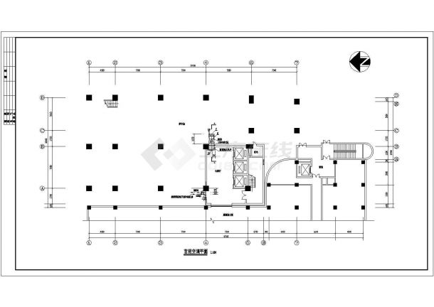 酒店建筑空调系统设计施工图（新风机房大样图）-图一