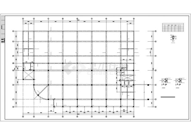 某商业大厦建筑框架结构详细施工图-图一