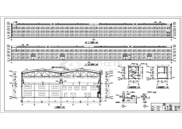 双跨24m工业厂房建筑及结构施工图-图一