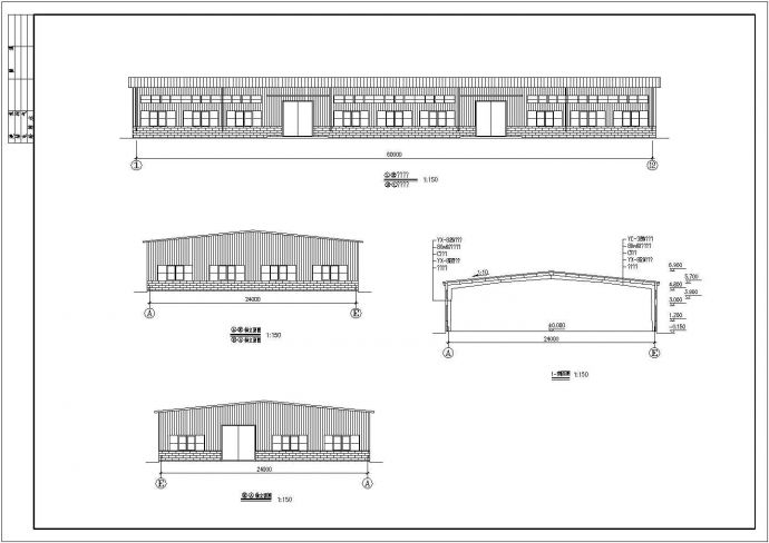 某地区跨门式轻钢厂房建筑结构设计施工图_图1