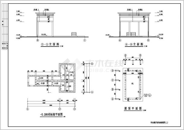 某排水泵站建筑及结构设计施工图（含电气）-图二
