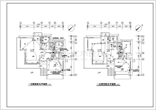 某地小型别墅电气设计施工cad图纸-图一