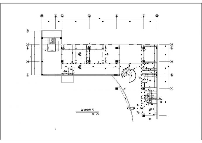 某地五层框架结构办公室装饰设计施工图_图1