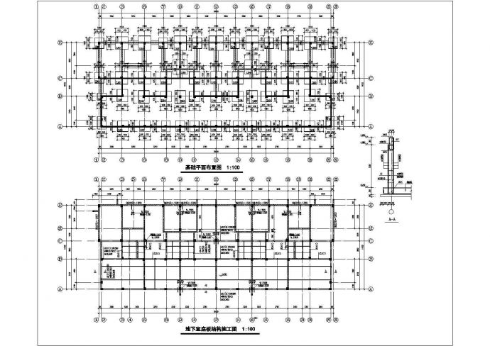 某地四层（带地下室）框架结构联体别墅结构施工图_图1