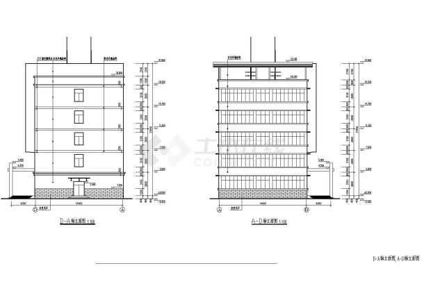 某厂区五层框架结构研发综合楼建筑设计施工图-图二