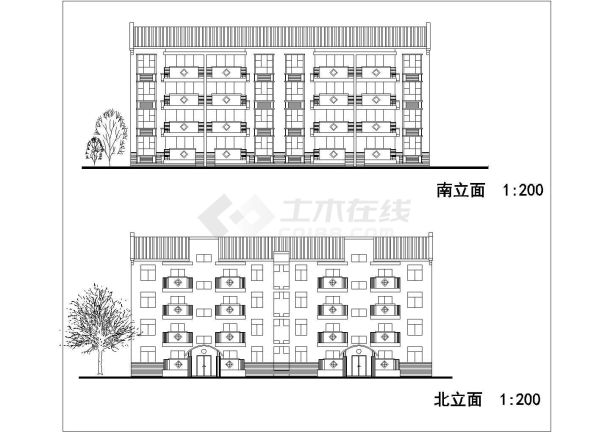 某地四层农村居住公寓建筑设计方案-图一