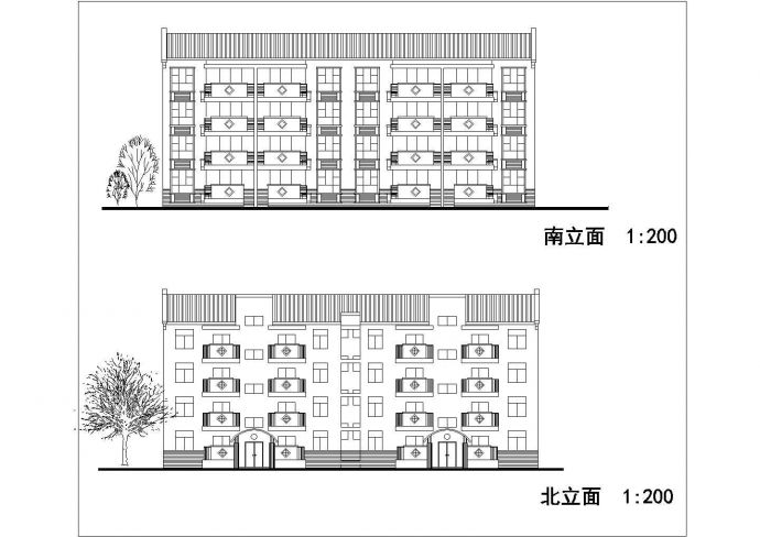 某地四层农村居住公寓建筑设计方案_图1