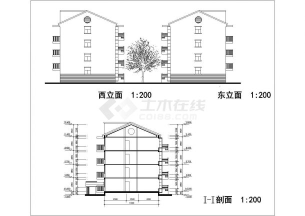 某地四层农村居住公寓建筑设计方案-图二